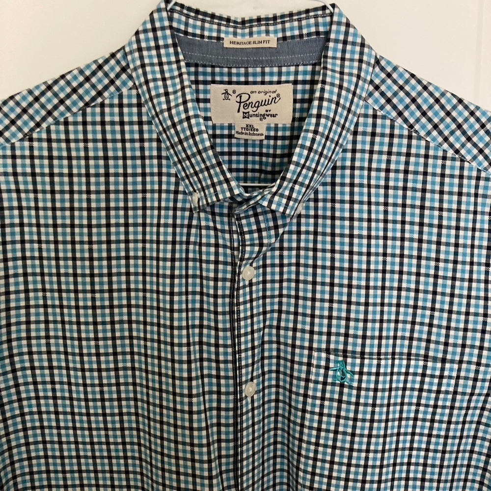 Penguin Short Sleeve Button Down Shirt slim XXL